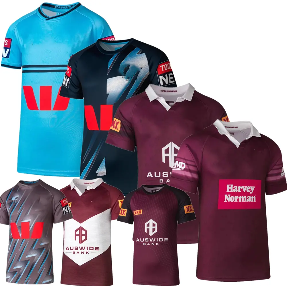 Harvey Norman QLD Maroons 2023 2024 camiseta de rugby Australia QUEENSLAND ESTADO DE ORIGEN NSW BLUES camiseta de rugby de entrenamiento en casa