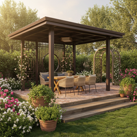 Nouvelle tonnelle carrée intelligente en aluminium de style chinois pour extérieur 3x3, anti-corrosion, auvent de jardin personnalisé