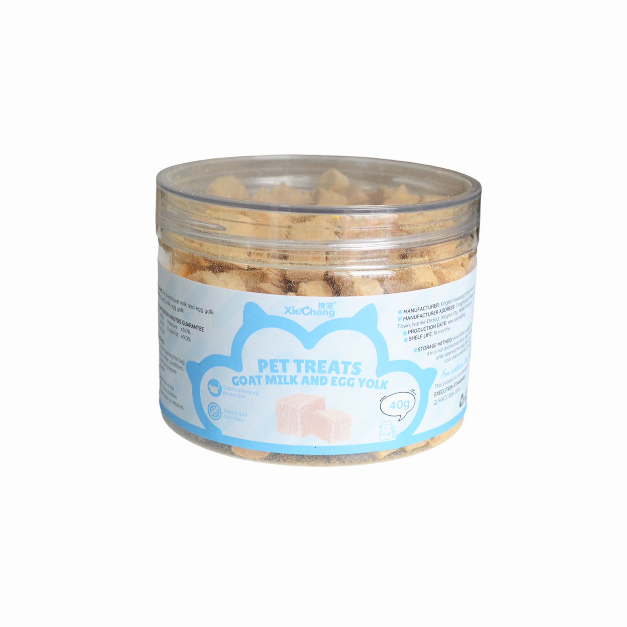 Lait de chèvre et jaunes d'œufs lyophilisés