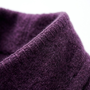 <span class=keywords><strong>Manteau</strong></span> long en laine de luxe violet foncé pour <span class=keywords><strong>femme</strong></span>, ceinturé, élégant, cousu main, en polyester, hiver, sur mesure, par un fabricant vérifié - Product Image 2