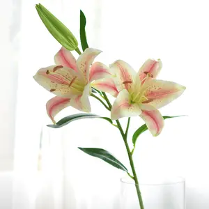 2023 vende flores al por mayor para decoración boda toque real Flor de lirio artificial