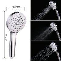 Robinet de douche à effet pluie moderne et écologique en ABS, sans inverseur, finition miroir