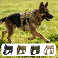 Harnais tactique pour chien camouflage personnalisé et laisse élastique, ensemble robuste en nylon réglable pour l'entraînement en extérieur des grands chiens