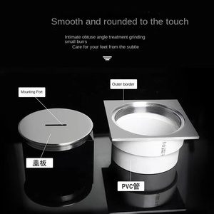 YOTO 25 Check Cleaning Opening 20cm Square Floor <strong>Drain</strong> 304 Stainless Steel Odor-Proof Plug Outdoor DN75/110/160 <strong>Pipe</strong> Light - Product Image 5