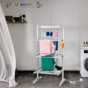 Electric Clothes Dryer EVIA 3 Tier Foldable Hanger Home Clothes Dryer Machine Aluminium Electric Laundry Dryer