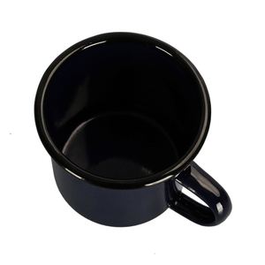 Taza de Metal Esmaltada de 18oz Personalizada por Sublimación, Taza de Camping con Logotipo Personalizado y Borde Negro, Emaille Becher, Caneca Esmaltada de 11oz - Product Image 3