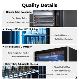 Réfrigérateur professionnel pour boissons avec porte vitrée, refroidisseur vertical pour boissons, réfrigérateur commercial pour hôtel, restaurant, café - Product Image 3