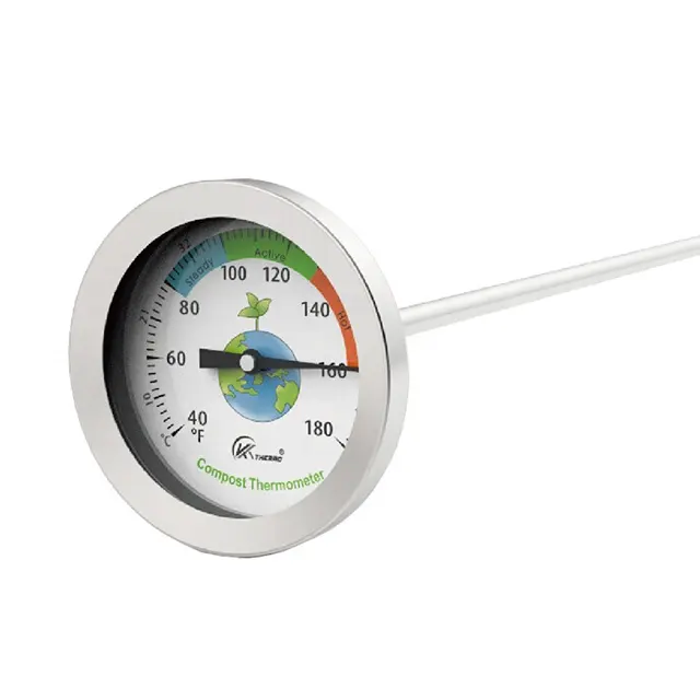 Composte — thermomètre sol en acier inoxydable, objet isolé, type sonde, pour la nourriture