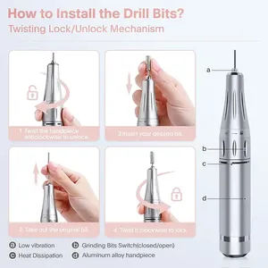 Venta Directa de Fábrica, Taladro de Uñas Profesional Recargable Portátil con Velocidad Ajustable de 35000 rpm, Taladro de Uñas Inalámbrico - Product Image 5