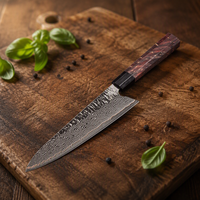 Couteau de cuisine Gyuto japonais aiguisé KitchenBliss, marque privée, monogramme personnalisé, 71 couches de cuivre Damas San Mai VG10