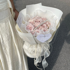 Nastro di filo a coda di pesce fiore imballaggio Bouquet materiale all'ingrosso torta cottura neve filo nastro - Product Image 5