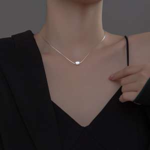 S925 <b>Silver</b> Double-Layer <b>Necklace</b> with Domestic <b>Pearl</b> Niche Design Crushed Shijia Strong Light <b>Pearls</b> Model Y02460 - Product Image 2