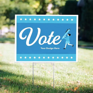 Panneau de cour en plastique ondulé imprimé sur mesure simple face pour la promotion des affaires de la campagne politique immobilière - Product Image 1