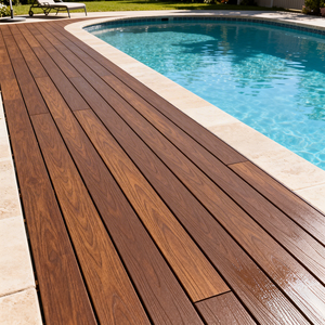 Terrasse extérieure composite élégante et moderne, imperméable, <span class=keywords><strong>couleur</strong></span> <span class=keywords><strong>teck</strong></span>, installation par clipsage - Product Image 2