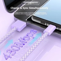 Cable de Datos Trenzado con Conectores Tipo-C, Carga Rápida de 100W para Dispositivos USB