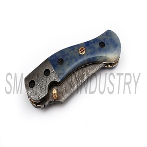 มีดพกพับดามัสกัส,พร้อมปลอกหนัง (Smk1223) - Product Image 6