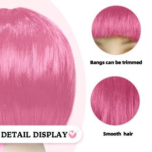 Perruque synthétique multicolore courte avec frange pour femme, idéale pour les fêtes et le cosplay - Product Image 2