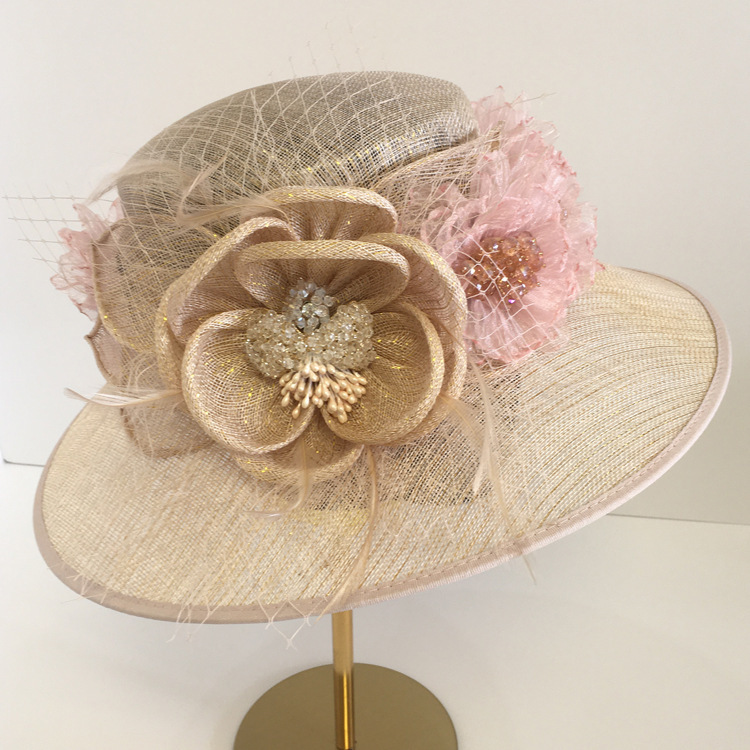Rhinestone Sinamay Church Hat - Perfect for Derby & Weddings display picture 1