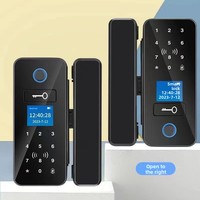 Serrure intelligente A10 à double porte en verre, accès par mot de passe/carte, sans installation, pour usage professionnel, sans perçage, fabriquée en Chine