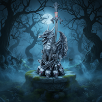 Support de Présentation Couteau Dragon Gardien Mythique, Statue Gothique Médiévale, Modèle de Dague en Résine pour Cheminée, Artisanat, Décoration de Bureau