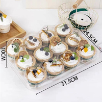 Boîte à cupcakes en plastique, emballage alimentaire en coquille de palourde, 12 unités