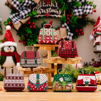 Boîte cadeau de Noël en métal avec poignée, mini-valise réutilisable pour bonbons et biscuits, emballage métallique pour cadeaux de fête pour enfants, vente en gros