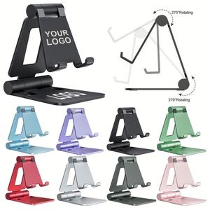Support de téléphone portable en alliage d'aluminium personnalisé avec logo, pliable doublement, compatible avec les coques épaisses, idéal pour tablette et bureau – Nouveauté ! - Product Image 1