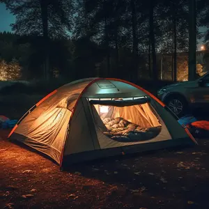 Kanca ile 10M açık akıllı şarj edilebilir su geçirmez kamp dekoratif dize ışıkları