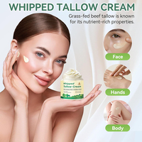 Crème hydratante visage et corps au suif de bœuf fouetté, 100% biologique, nourrie à l'herbe, hydratation intense, OEM