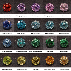 Piedras Preciosas Sueltas de Circonia Cúbica Multicolor con Corte Rosa Redondo de 8.0 mm, Piedras Preciosas de Circonia Cúbica con Forma de Rosa Artificial - Product Image 1