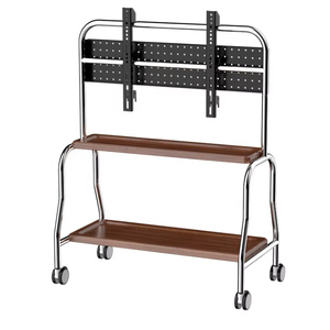 Chariot de sol universel pour téléviseur de 32 à 75 pouces en acier inoxydable avec roulettes et design artistique mobile - Product Image 1