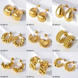 New Arrivals Waterproof 18K PVD Gold Plated Stainless Steel <b>Non</b> <b>Tarnish</b> Hoop Earrings - Product Image 6