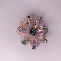 Bandeau 3.5CM 3D Cristal Fleur Applique Paillettes Brillant Fleur Patch Fleurs Colorées pour Vêtements De Mariage