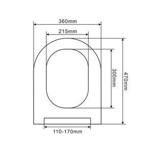 Asiento de Inodoro en Forma de U de PP de 360x470 mm, <span class=keywords><strong>Tapa</strong></span> de Inodoro de Plástico Blanco Ultrafina con Botón de Cierre de un Toque - Product Image 5