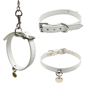 Accesorios para gatos, collar de <span class=keywords><strong>perro</strong></span> de cuero duradero vegano PU con diseño de cocodrilo para gatos y perros con etiqueta de nombre de Metal - Product Image 1