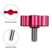 Vis de fixation réglable 1/4 "-20 pouces avec poignée, serre-câble de type L et clé en T pour cage de caméra, rail, tige, curseur (aluminium)