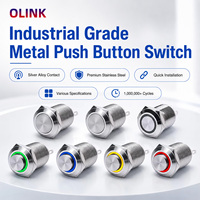 Interruptor de Botón Pulsador LED de 19 mm, Impermeable IP65/IP67, de Acero Inoxidable, Momentáneo, para Control Industrial