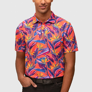 Polo personalizado de golf para hombre, camisa extragrande de secado rápido, diseño de logotipo atlético de peso pesado, material impreso de poliéster y LICRA Delgado - Product Image 3