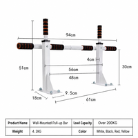 Barre de traction murale en acier de 3,6 kg avec poignée antidérapante en mousse, largeur de barre de 94 cm, pour entraînement de musculation à domicile, logo personnalisé OEM