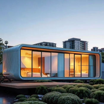 OEM Apple Lightweight Prefab Space Capsule Hut Steel and Sandwich Panel Container Cabin House for Camping Villa Application