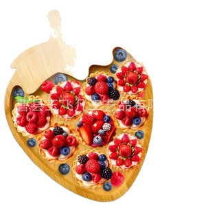 Bamboo Strawberry Shape <b>Snack</b> <b>Tray</b> 28cm Creative Fruit Serving Dish For Restaurant And Home Use - Product Image 2