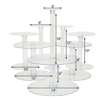 Ensemble de supports à gâteaux en acrylique transparent à 8 niveaux, présentoir à cupcakes, socle à desserts pour mariage, fête d'anniversaire