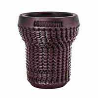 Cawan Hookah COSMO Buatan Tangan dari Tanah Liat, Warna Hitam, Bahan Modern, Bentuk Bulat, Pot Hookah Arab, Ukuran Besar Khusus untuk Merokok