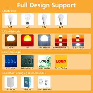 3 màu thay đổi 5W 7W <span class=keywords><strong>9W</strong></span> 11W E26 E27 B22 1600K hổ phách/Đỏ/quang phổ đầy đủ dẫn bóng đèn khỏe mạnh chiếu sáng dẫn bóng Đèn bán buôn cho nhà - Product Image 2