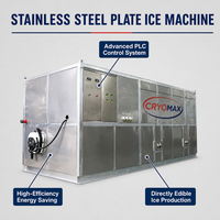 Machine à glace industrielle CRYOMAX |   Contrôle intelligent et durable pour compresseur, stockage de glace de 750 kg pour usage commercial