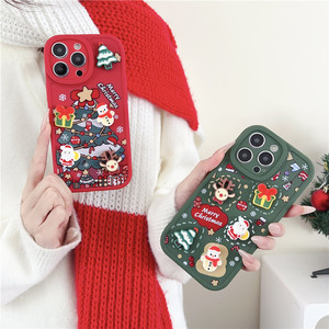 Design alla moda prezzo di fabbrica 3D natale pupazzo di neve Anti caduta morbida custodia del telefono in Silicone come regalo di natale - Product Image 4