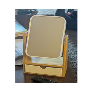 <span class=keywords><strong>Miroir</strong></span> de maquillage avec support en bambou naturel, <span class=keywords><strong>miroir</strong></span> grossissant double face 1X/3X avec tiroir - Product Image 3