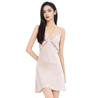 Robe en Soie de Mûrier Véritable Fitspi 100 pour Femme, Robe Nuisette Sexy Dos Nu, Vêtement de Nuit de Luxe en Soie, Nuisette d'Été à Bretelles Fines