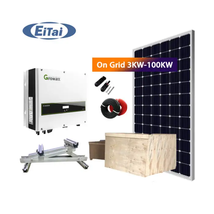نظام ضوئي شمسي مربوط بالكامل من EITAI, 10 كيلو وات ، 10000 وات ، أنظمة شمسية على الشبكة للوحات المنزلية ، 10000 وات