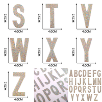Patchs thermocollants en strass pour vêtements, chapeaux, sacs, chaussures – Lettres A-Z en cristal scintillant, 7,5*4cm